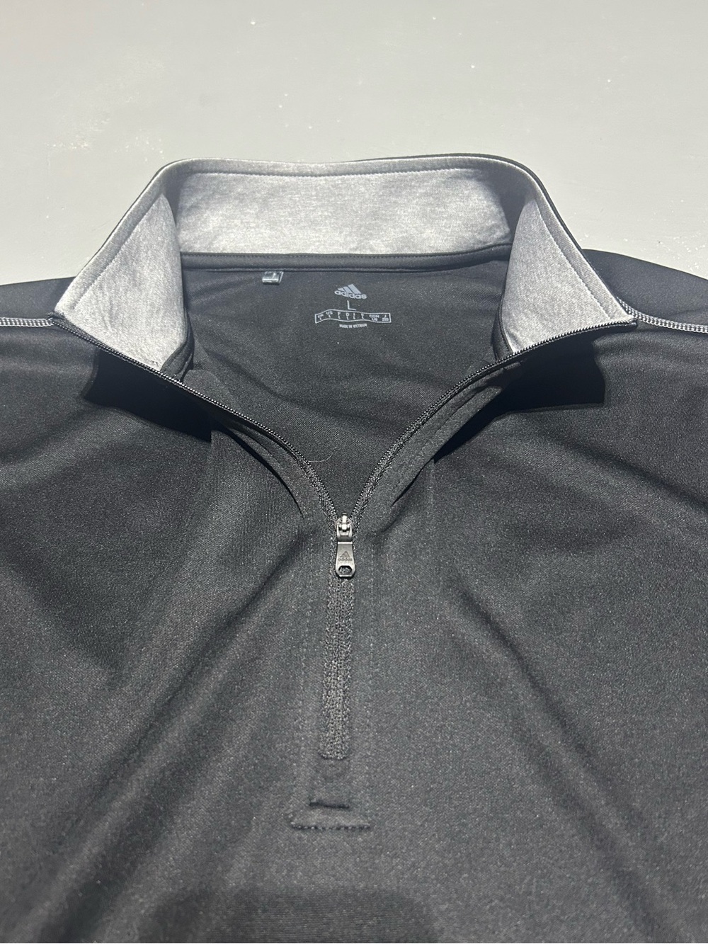 Adidas Black Long Sleeve Performance Quarter Zip Pullover (Men’s Size Large) - Picture 9 of 10